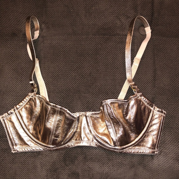 Rose Gold Faux Leather Demi Bra - Picture 6 of 11